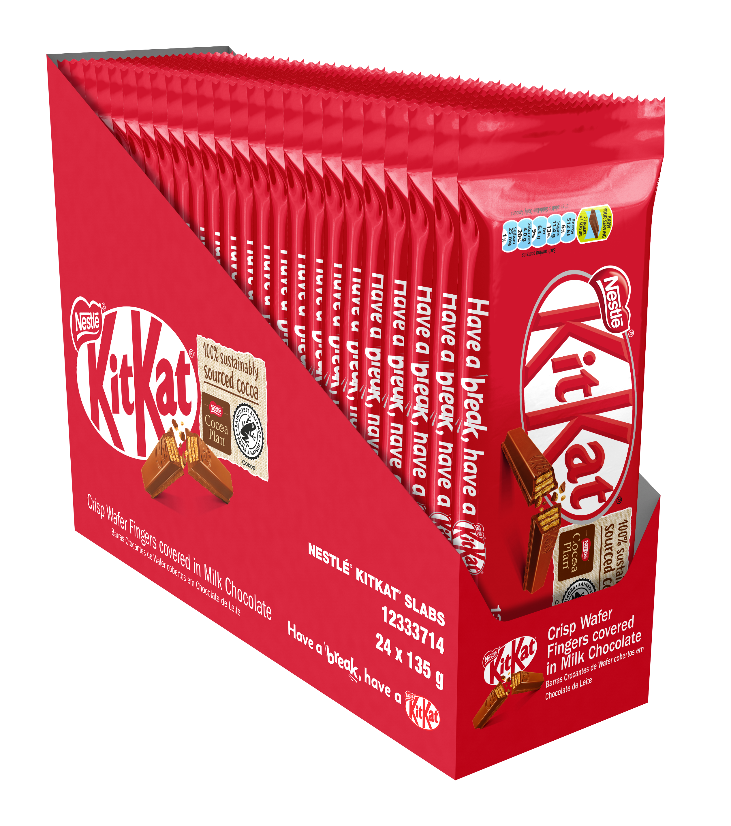 KitKat 11 Finger Milk Chocolate Slab 135g - dispenser