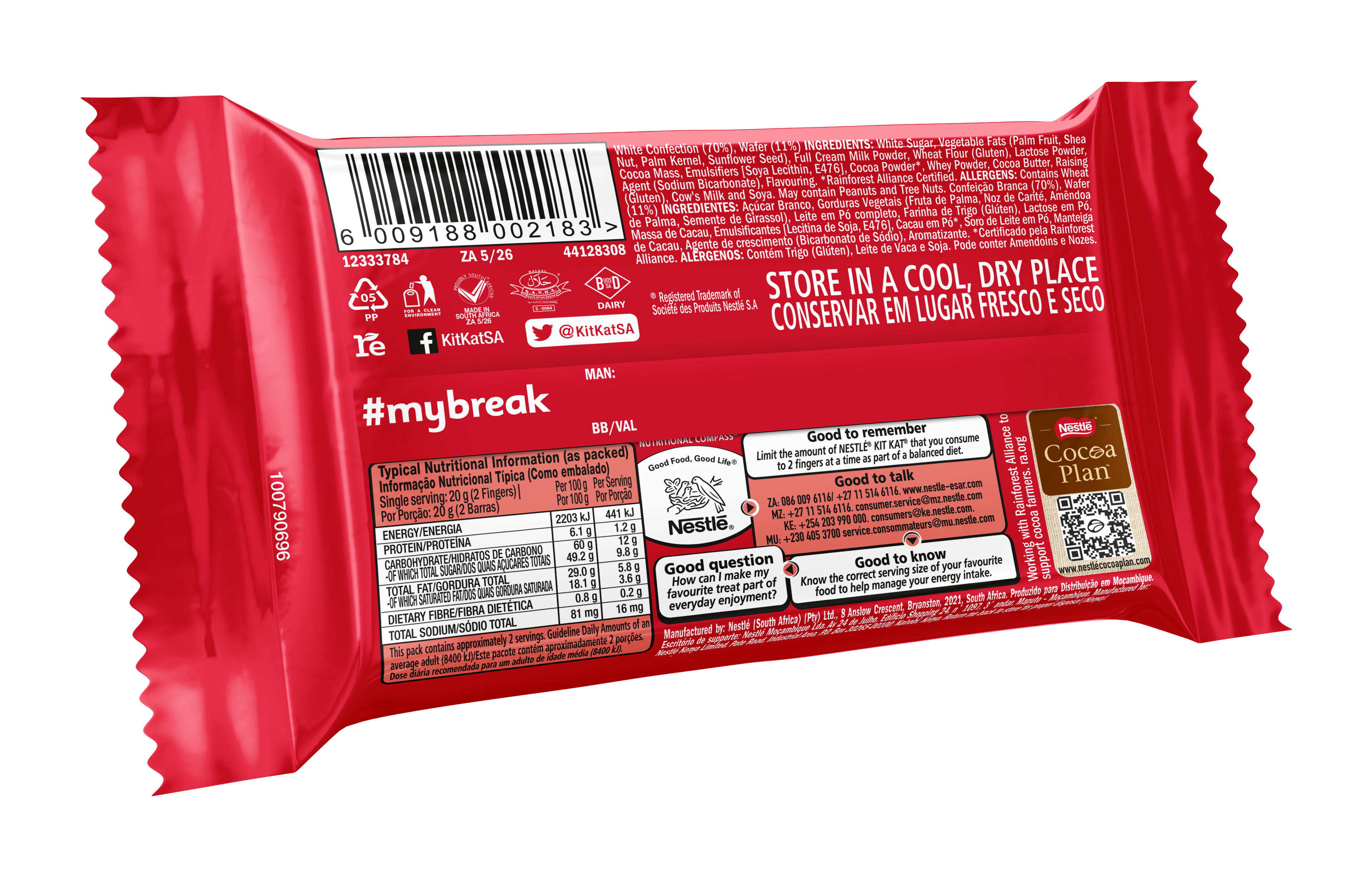 KitKat 4 Finger White Chocolate Bar 41.5g - back