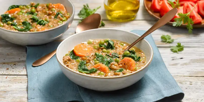 Guiso de lentejas con carne y verduras