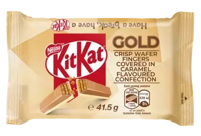 KitKat 4 Finger Caramel Gold Chocolate Bar 41.5g - front