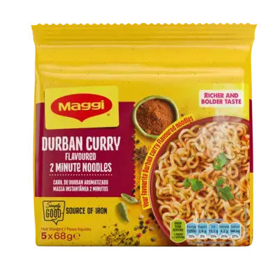 MAGGI 2 Minute Noodles - Durban Curry 5x68g - front