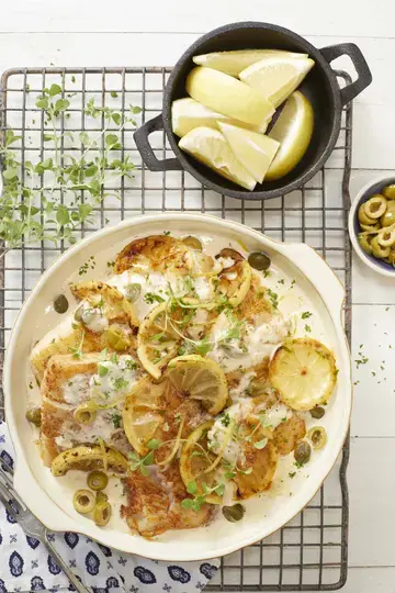 Linefish with Creamy Lemon and Caper Sauce
