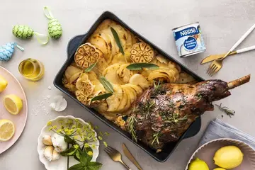 Easter roast lamb with potatoes