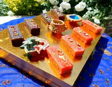 Chocolate and Rose Indian Milk Cake