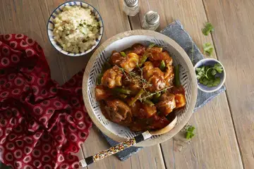 Lamb & Green Bean Bredie with Creamy Parmesan Samp