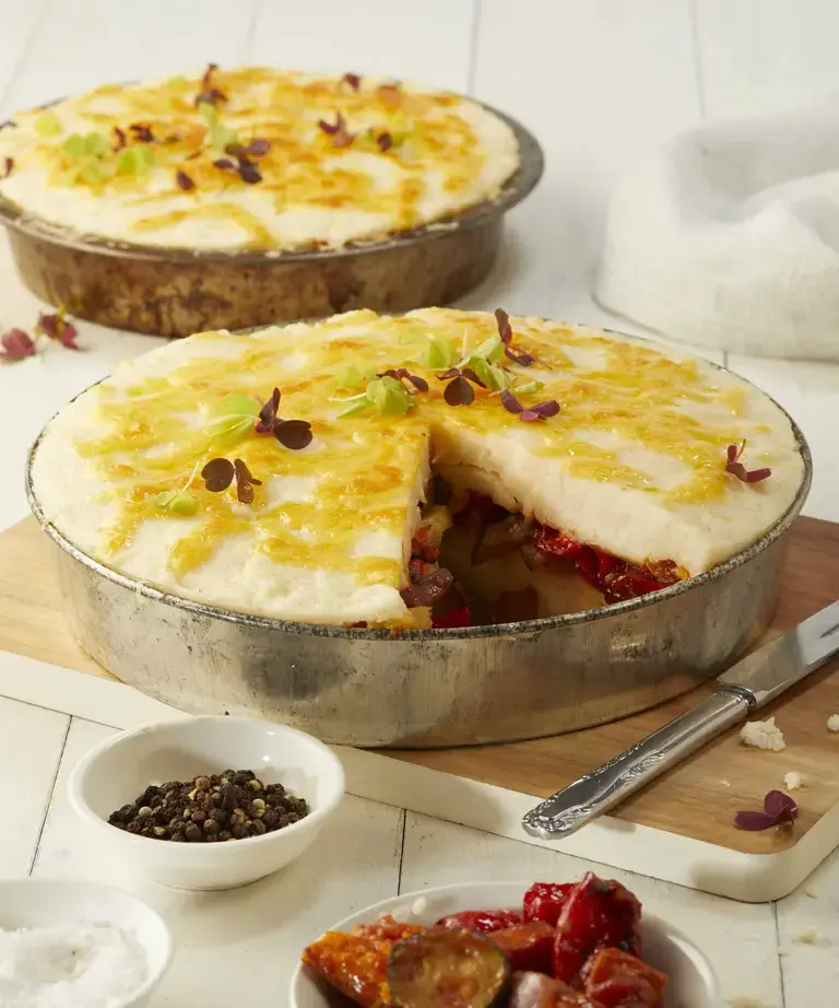 Pap &amp; Roasted Vegetable Tart