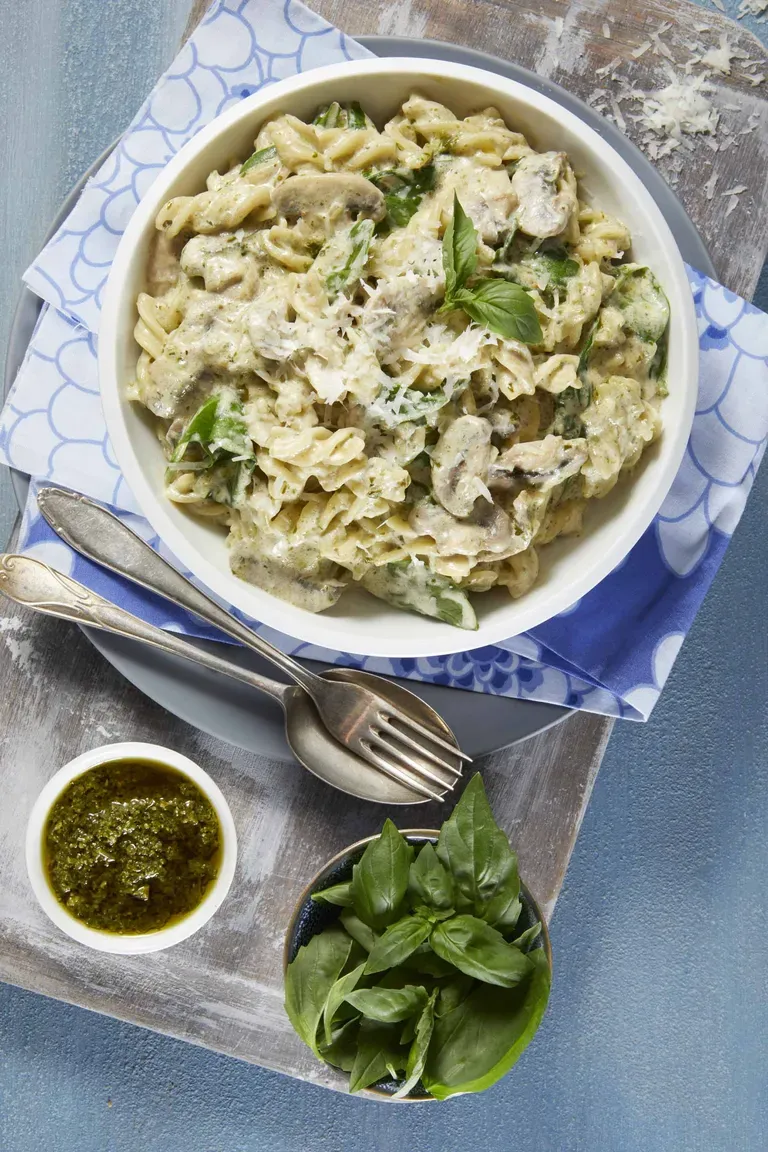 Mushroom, Spinach and Parmesan Pasta