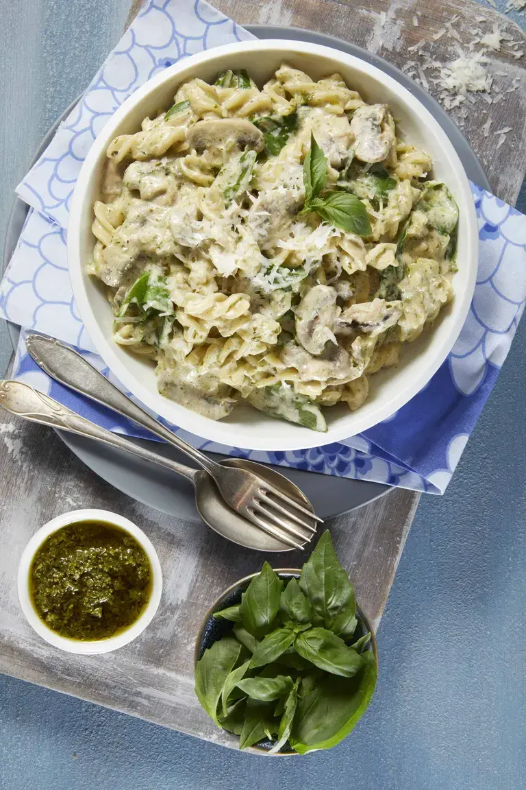 Mushroom, Spinach and Parmesan Pasta