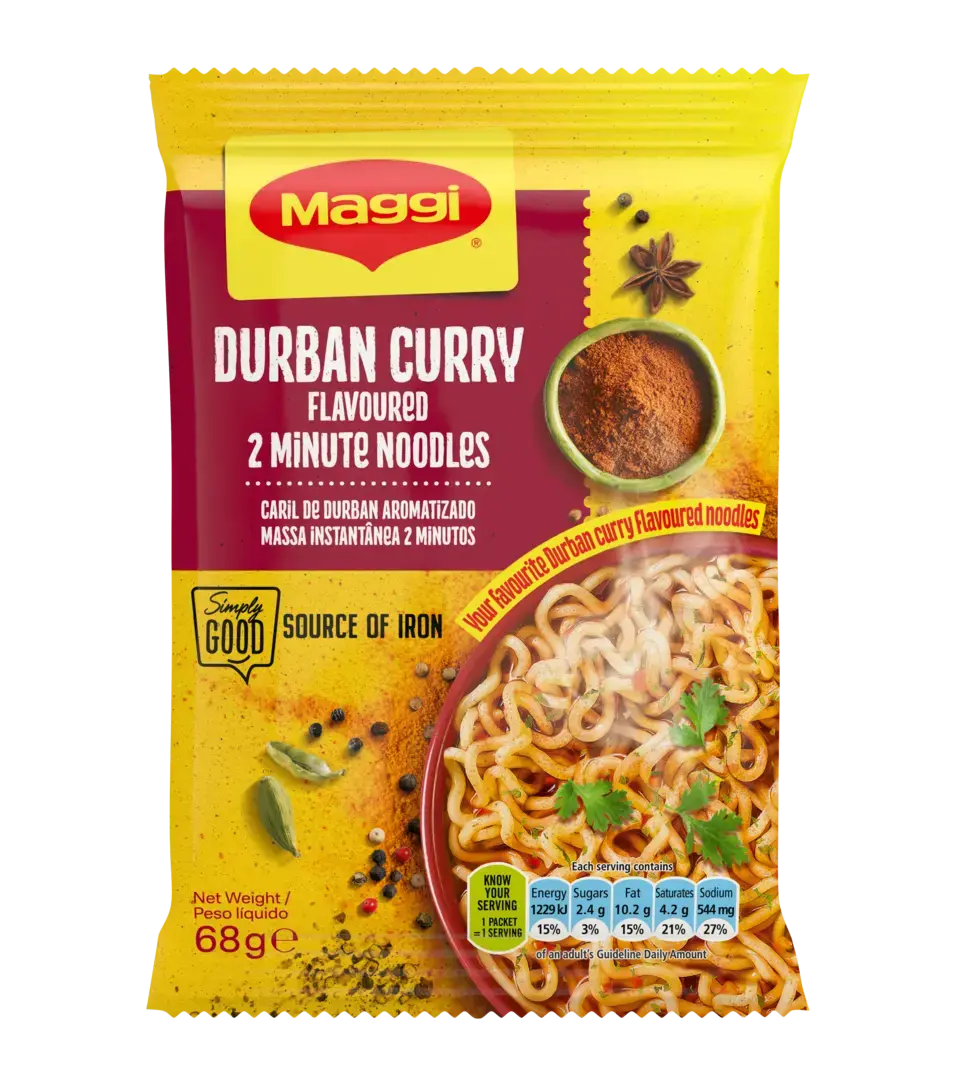 MAGGI 2 MInute Noodles - Durban Curry 68g - front