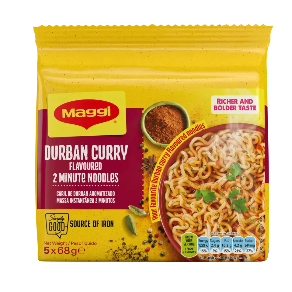 MAGGI 2 Minute Noodles - Durban Curry 5x68g - front