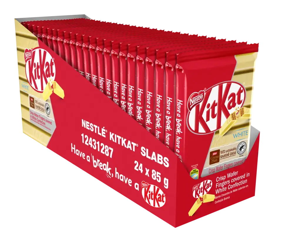 KitKat 8 Finger White Chocolate Slab 85g - dispenser