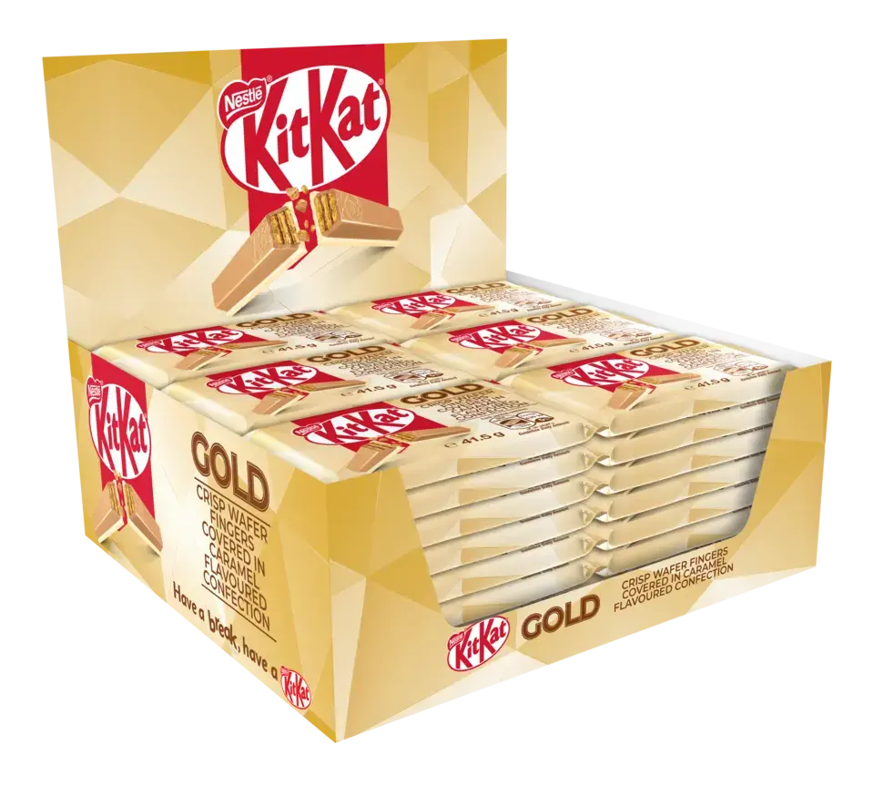 KitKat 4 Finger Caramel Gold Chocolate Bar 41.5g - dispenser