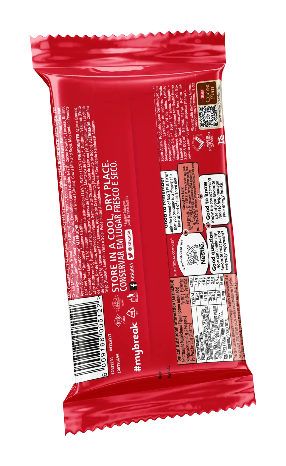 KitKat 8 Finger Milk Chocolate Slab 85g - back