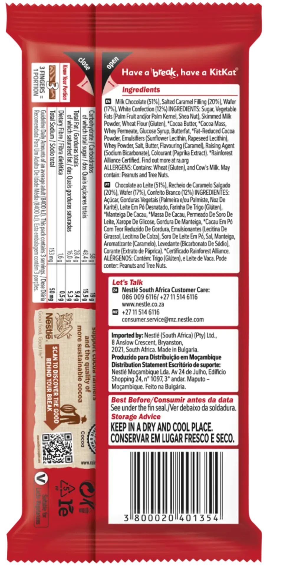 KitKat Salted Caramel Slab back