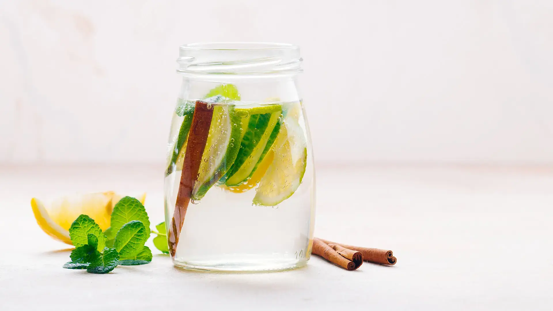 Lemon Cucumber and Cinnamon Flavored Water