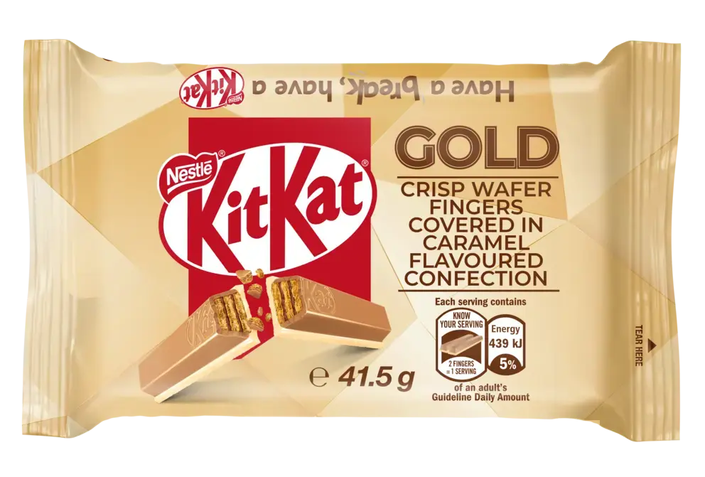 KitKat 4 Finger Caramel Gold Chocolate Bar 41.5g - front