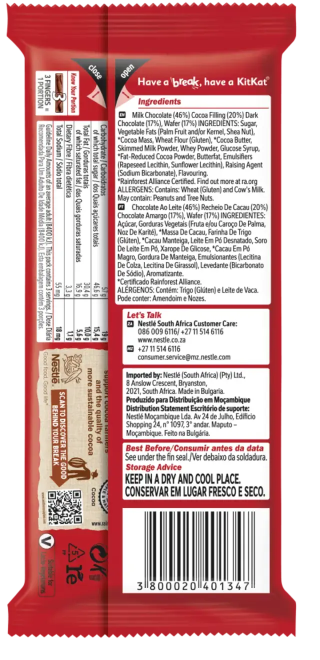 KitKat Double Choc Slab back