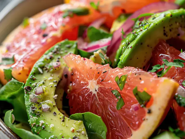 Calming Grapefruit Avocado Salad