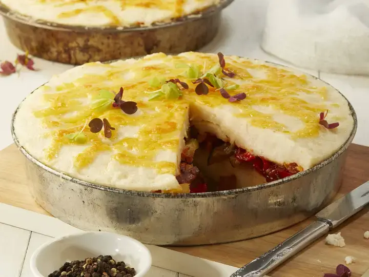 Pap &amp; Roasted Vegetable Tart