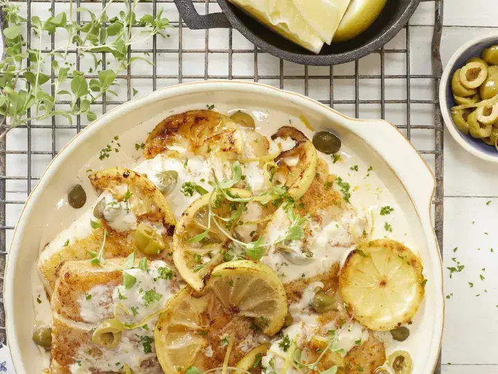 Linefish with Creamy Lemon and Caper Sauce