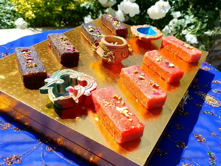 Chocolate and Rose Indian Milk Cake