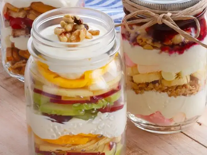 Lusciously Creamy Fruit Bites in a Jar