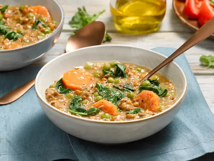 Guiso de lentejas con carne y verduras