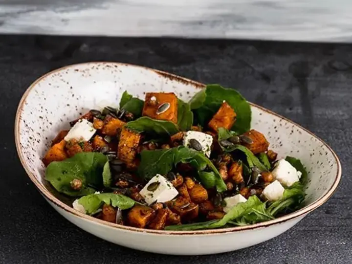Roasted Chickpea and honey glazed butternut salad