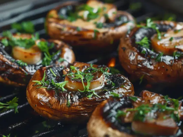 Char-grilled mushroom with pepper sauce