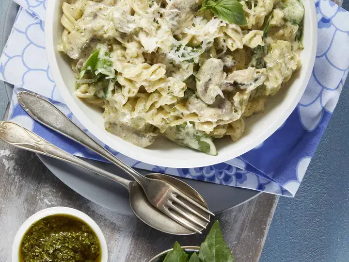 Mushroom, Spinach and Parmesan Pasta