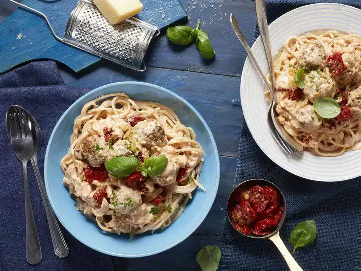 Meatballs with Creamy Sun-dried Tomato Sauce