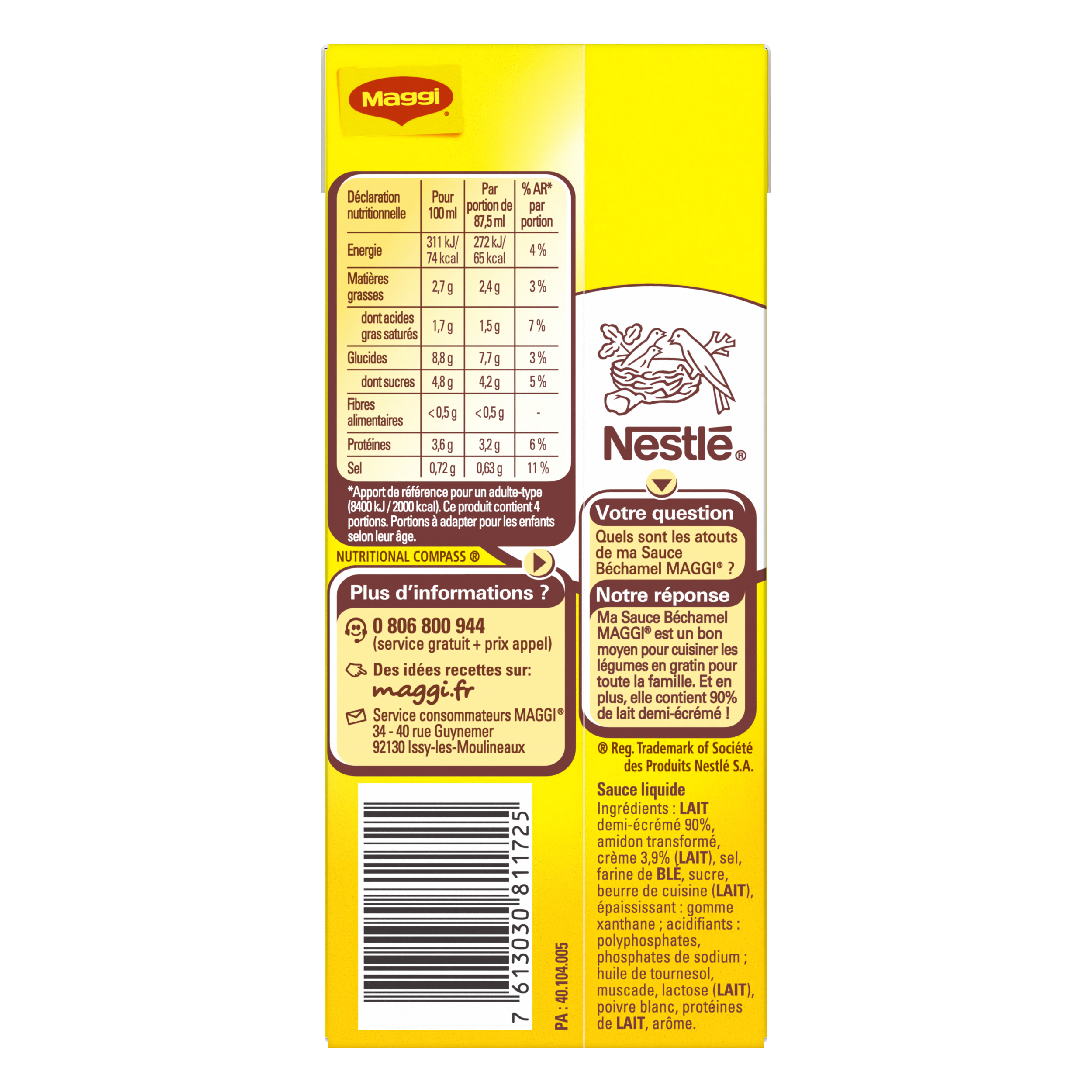 SAUCE LIQUIDE BÉCHAMEL 350ml