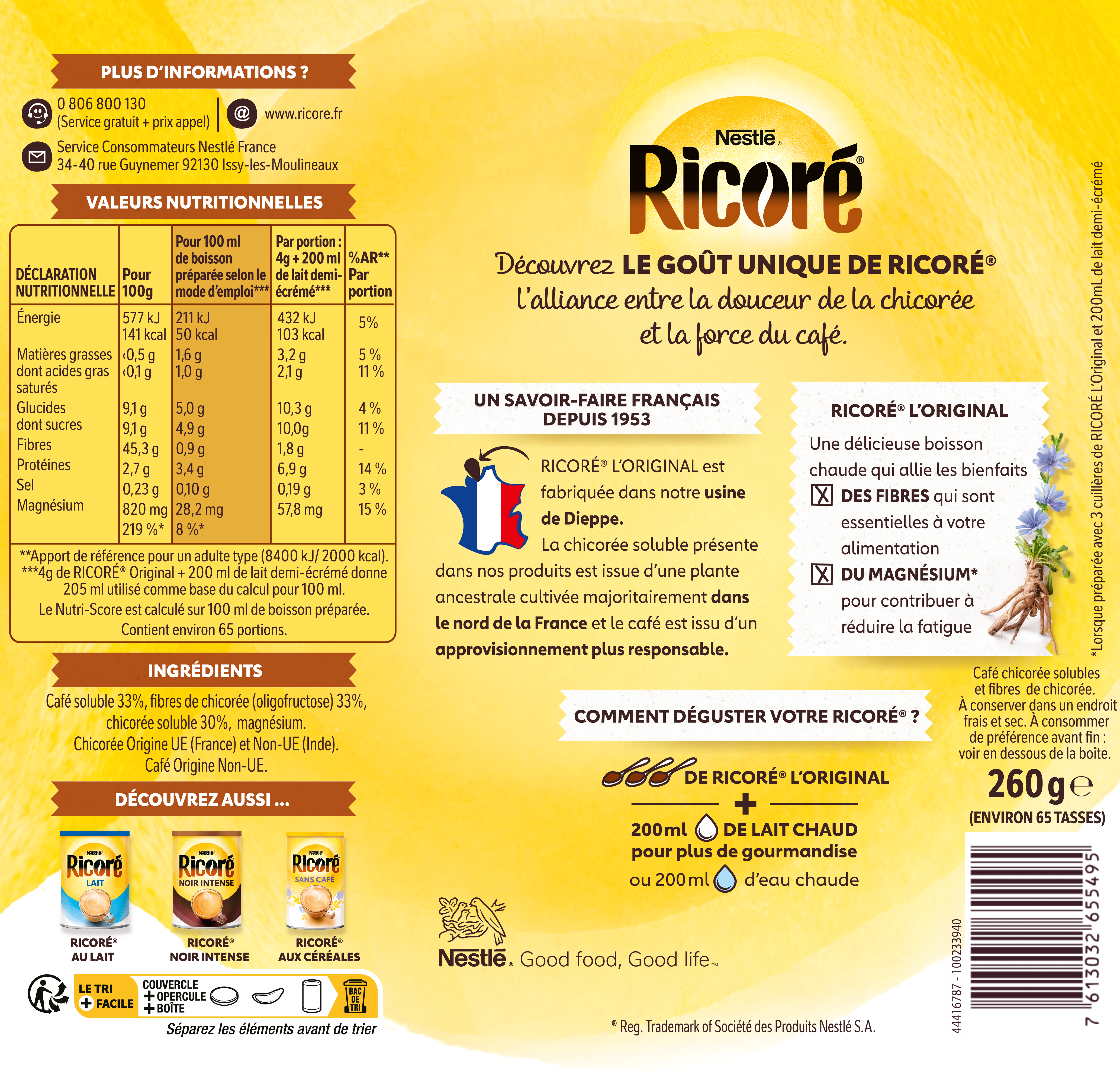 Chicorée &amp; Café, RICORÉ® L'Original, Boîte de 260g