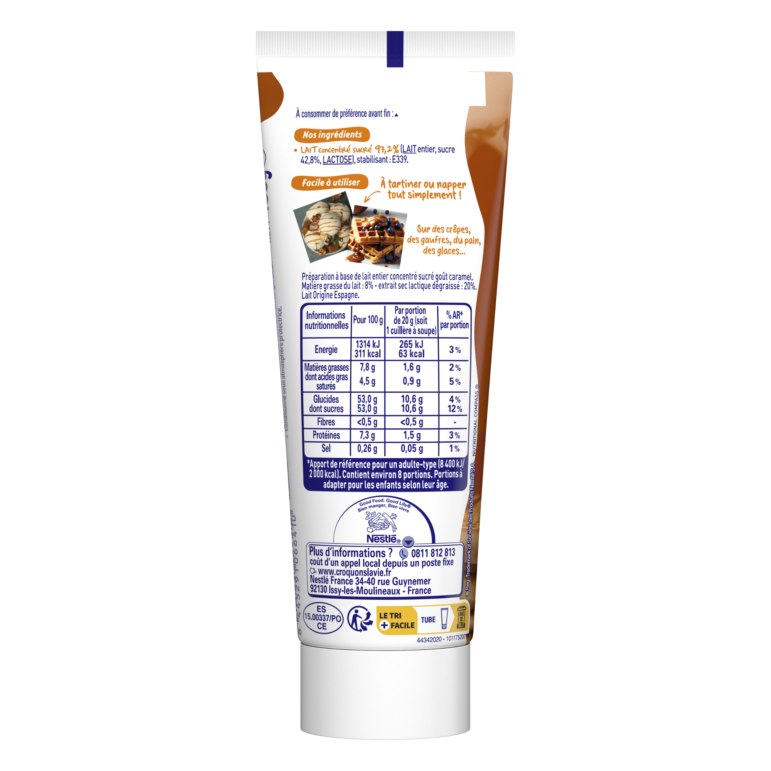 NESTLE Le Lait concentré sucré en tube Caramel tube 165g visuel-2