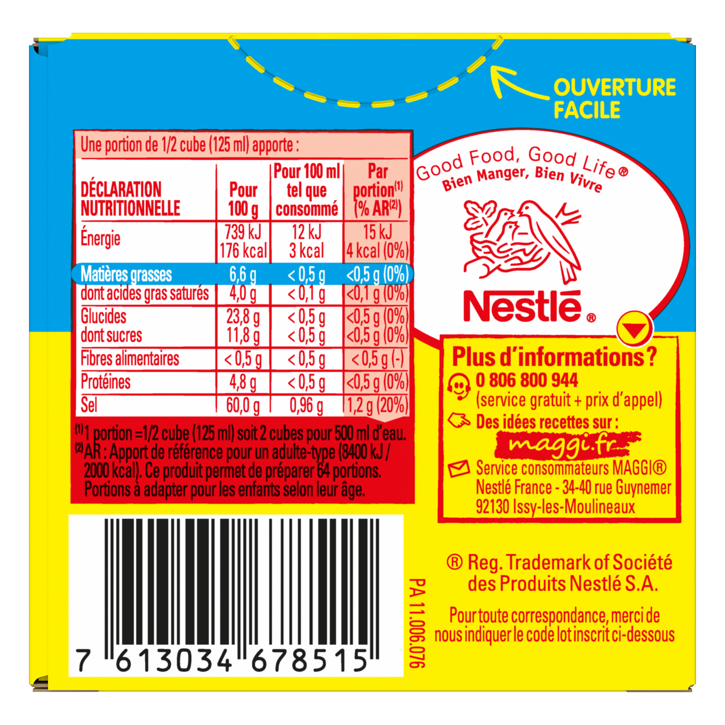 MAGGI KUB OR Bouillon Dégraissé 32 cubes - 128g