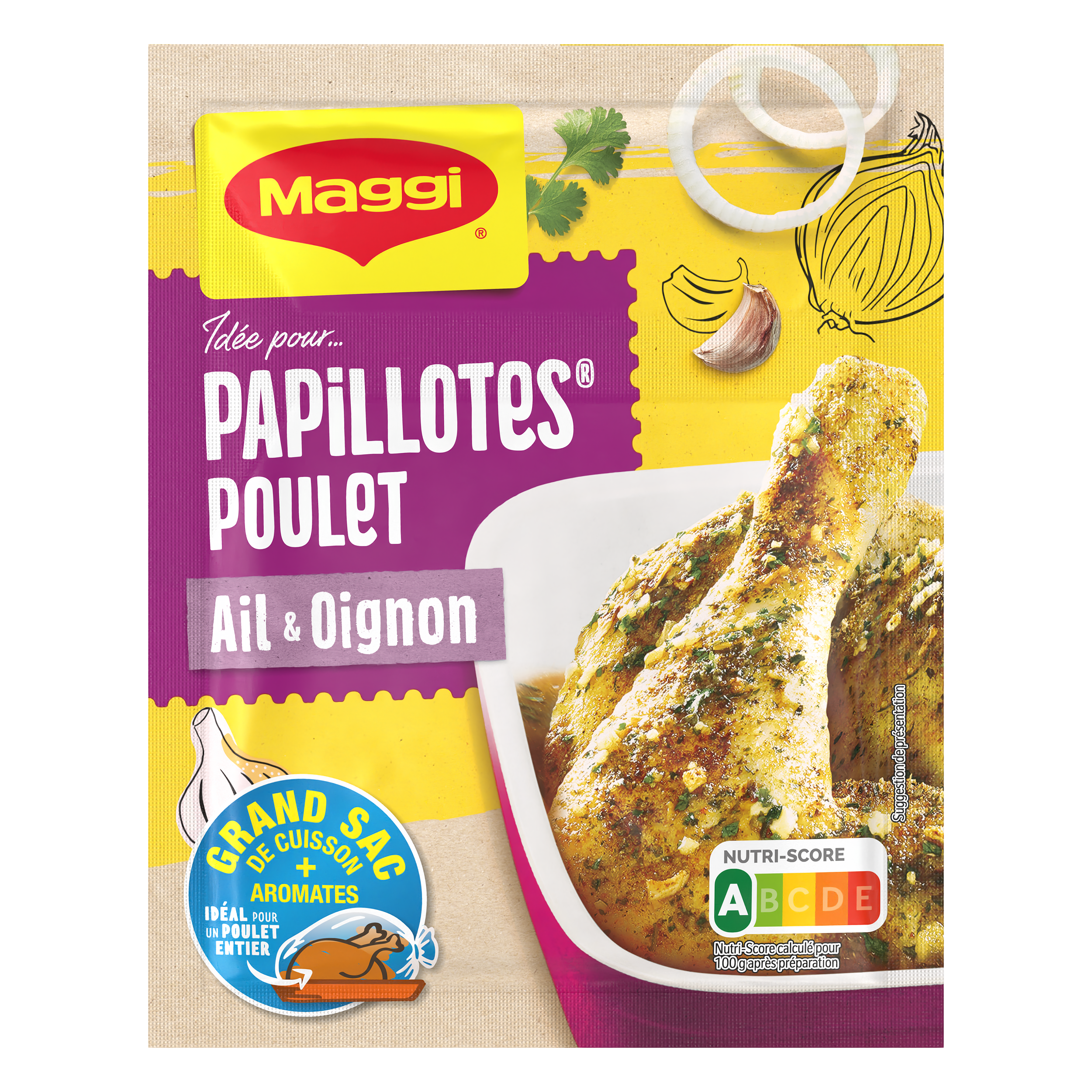 MAGGI Papillotes Poulet Ail Oignon 36g
