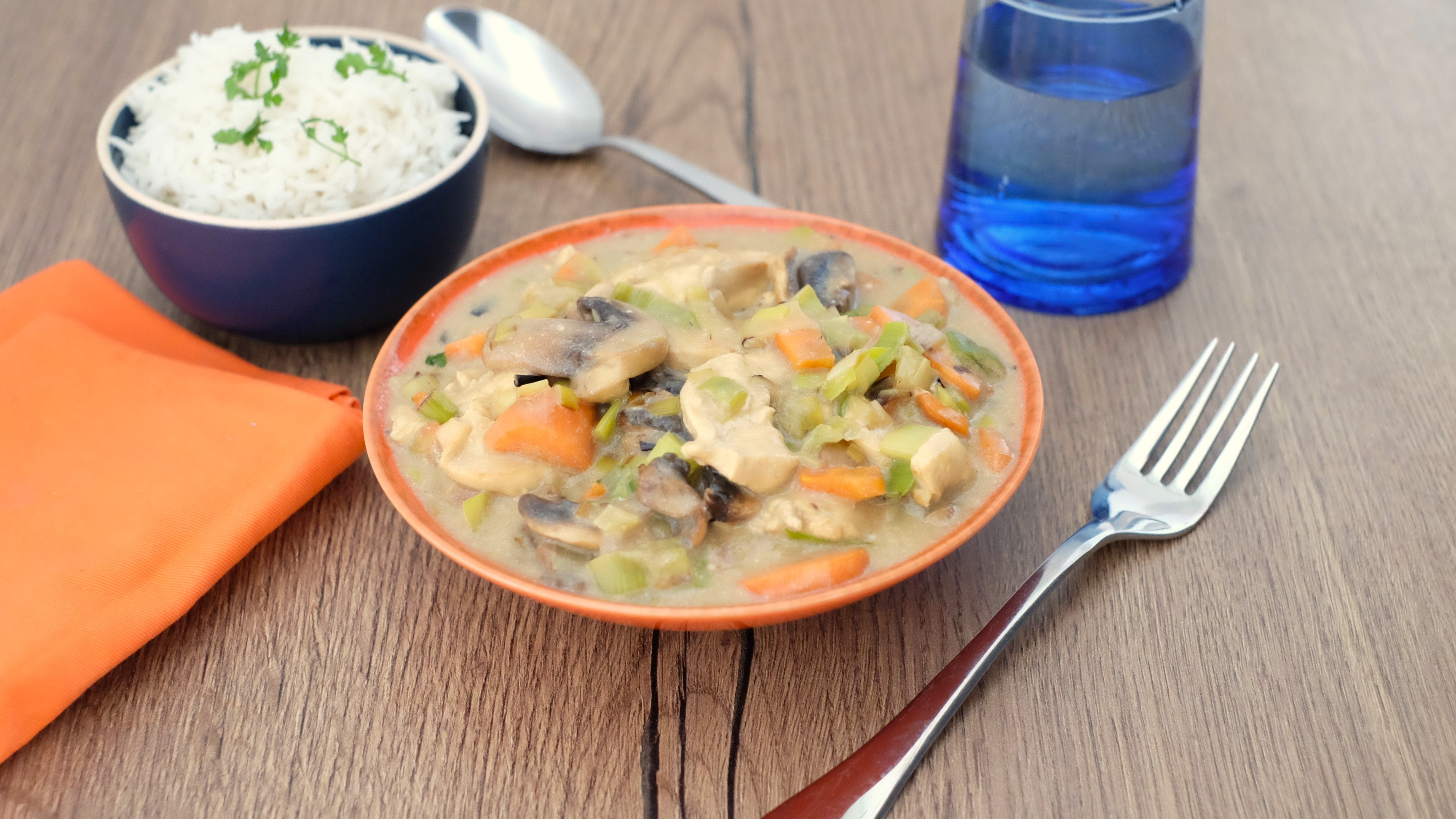 Emincé de poulet façon blanquette