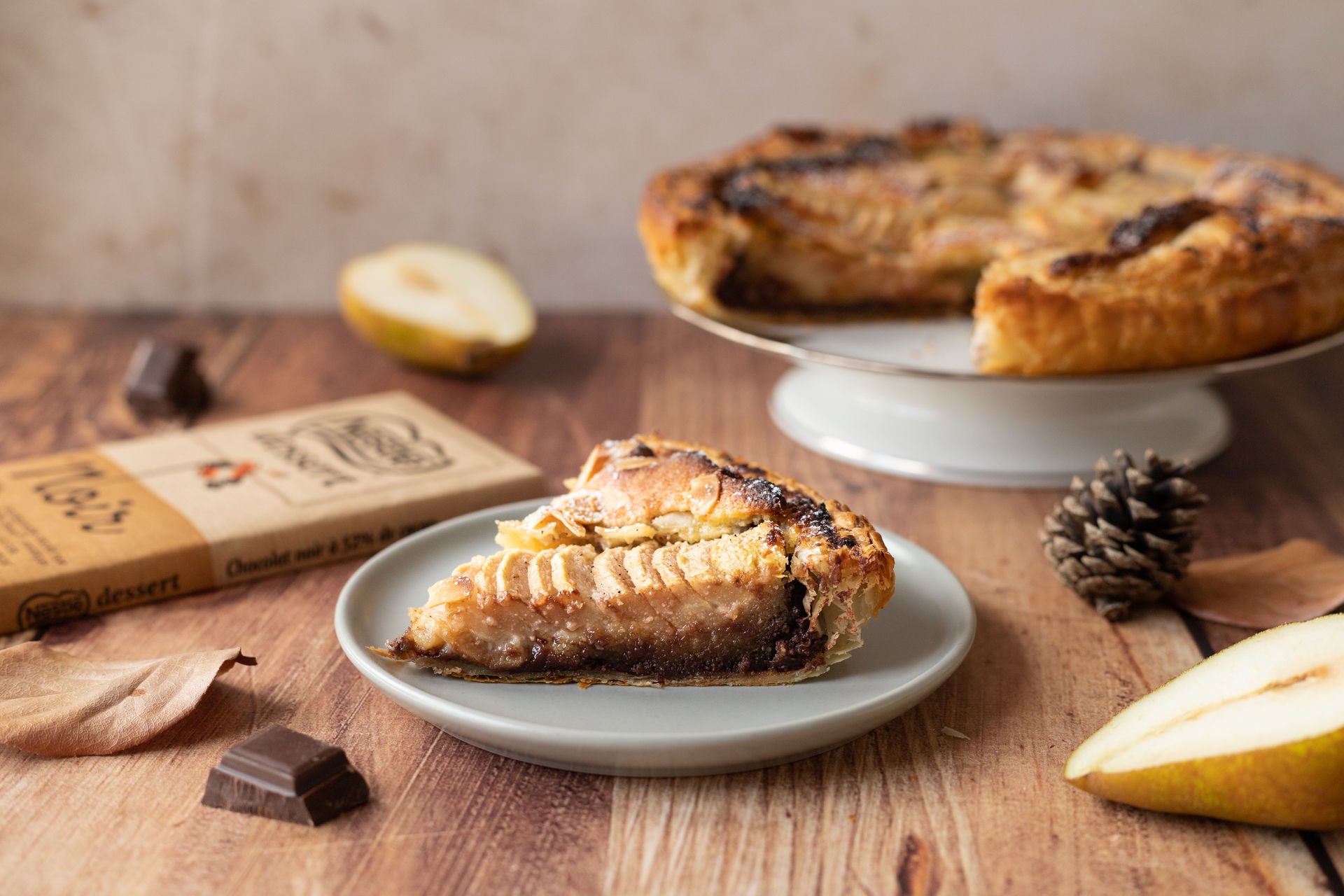 Tarte amandine aux poires & pépites