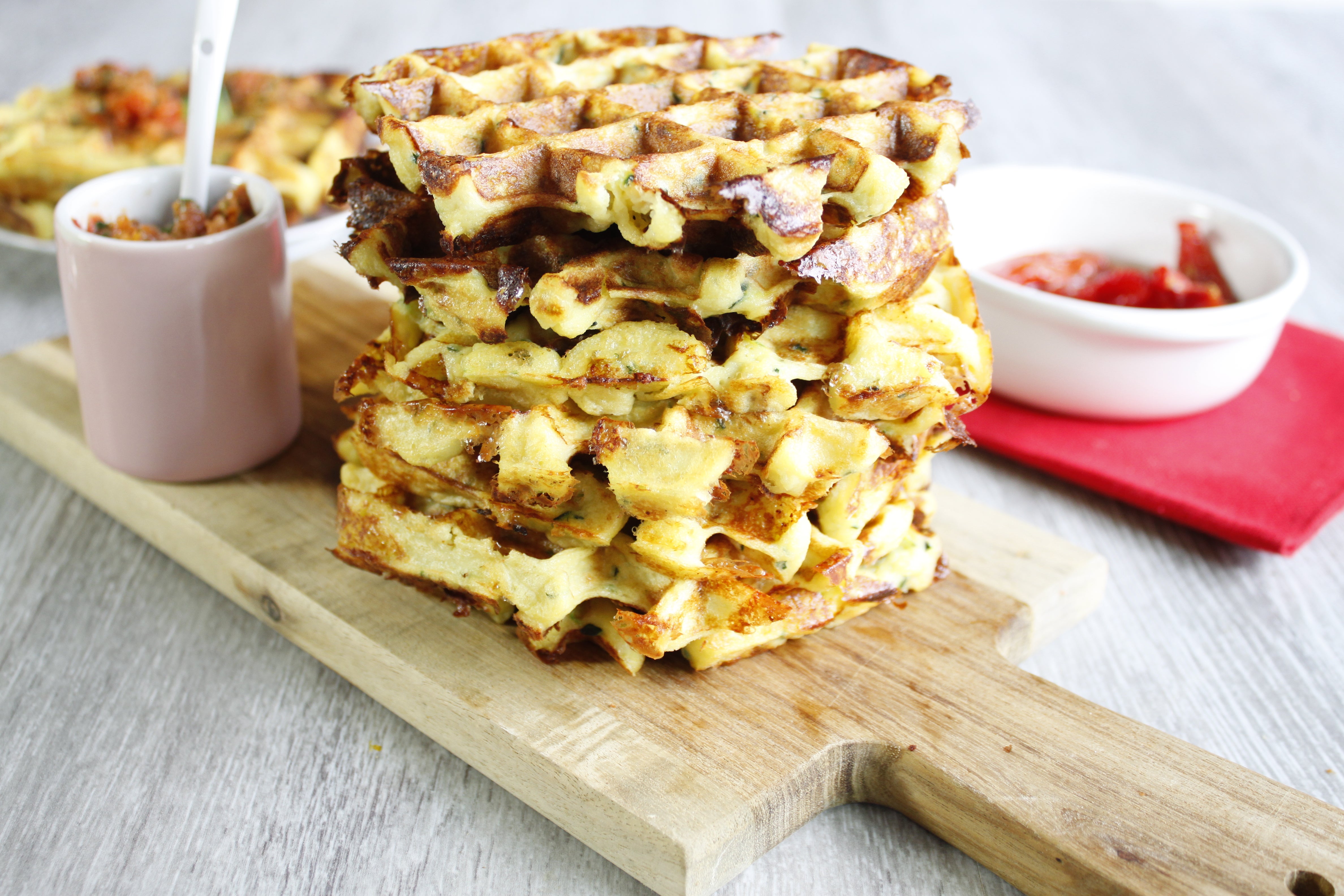 Gaufres courgette mozzarella tomate