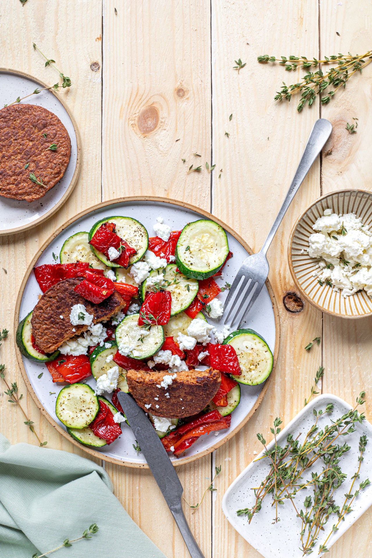 Gourmand courgette et poivron feta