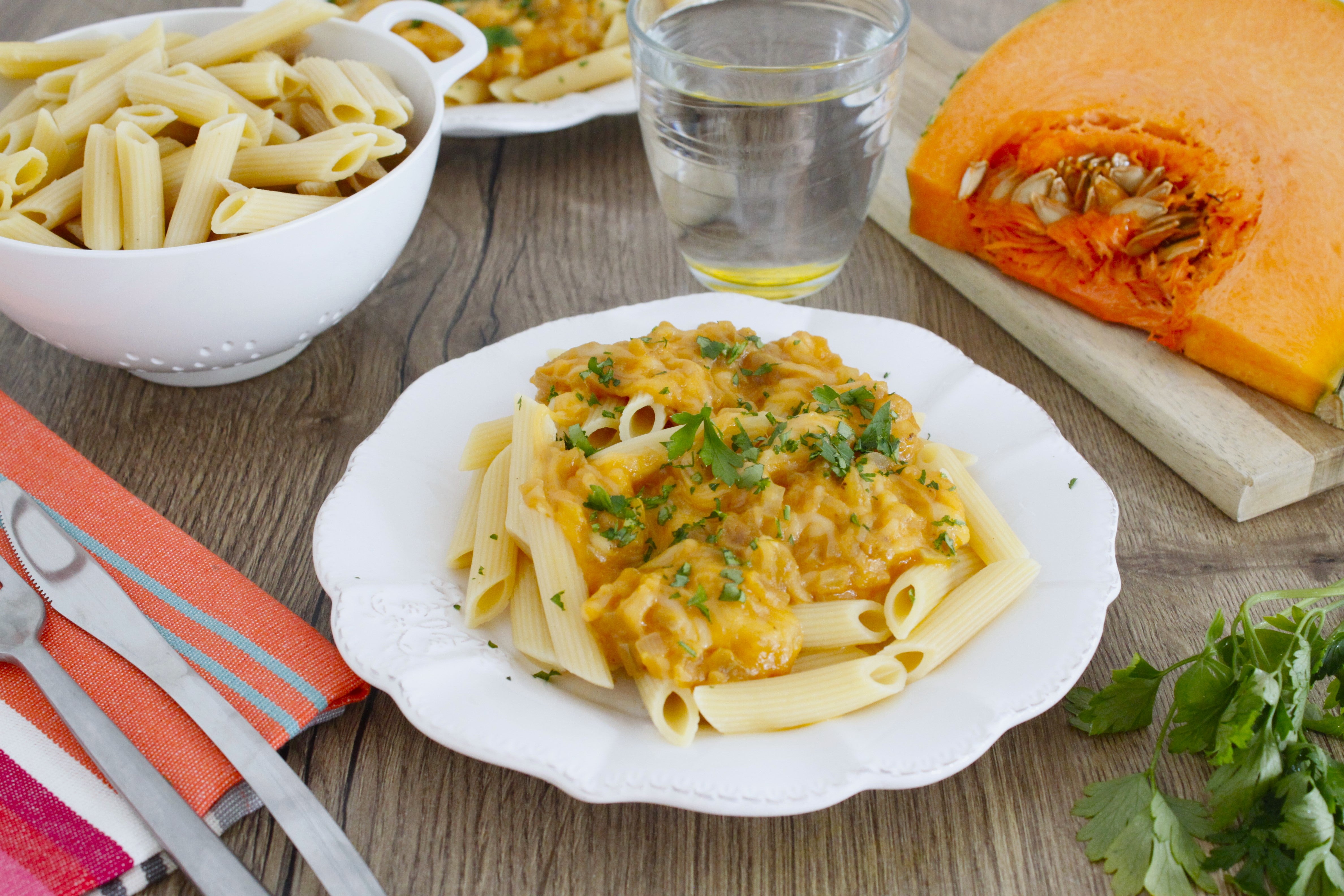 Penne au coulis de potiron