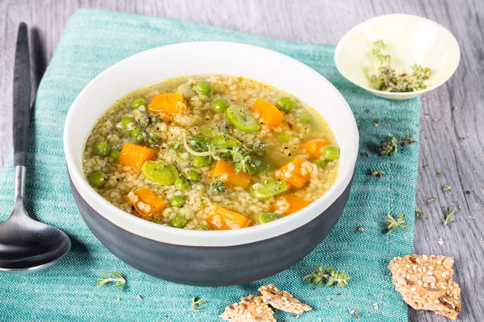 Soupe complète aux fèves et céréales Cookeo