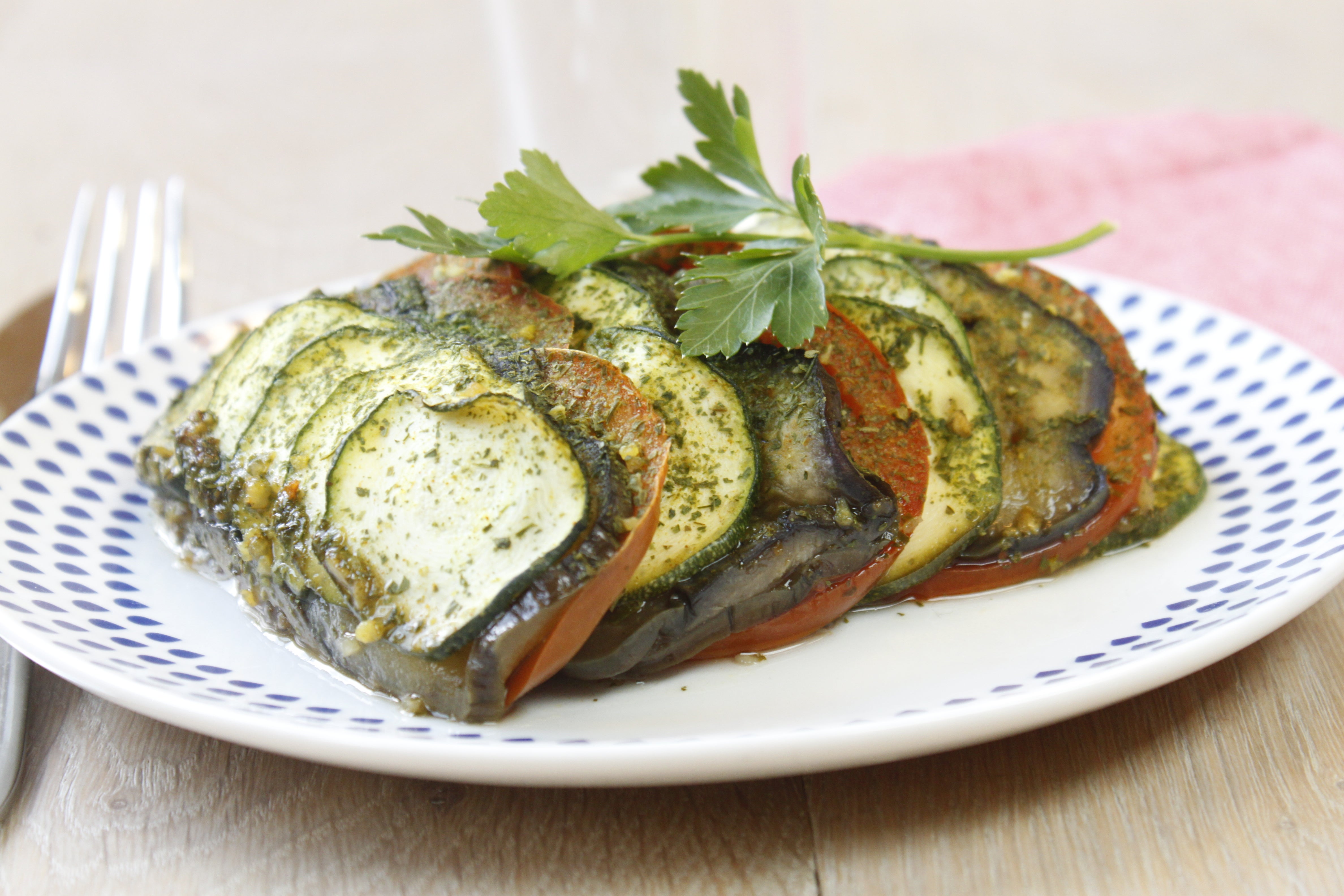 Tian de légumes ail persil