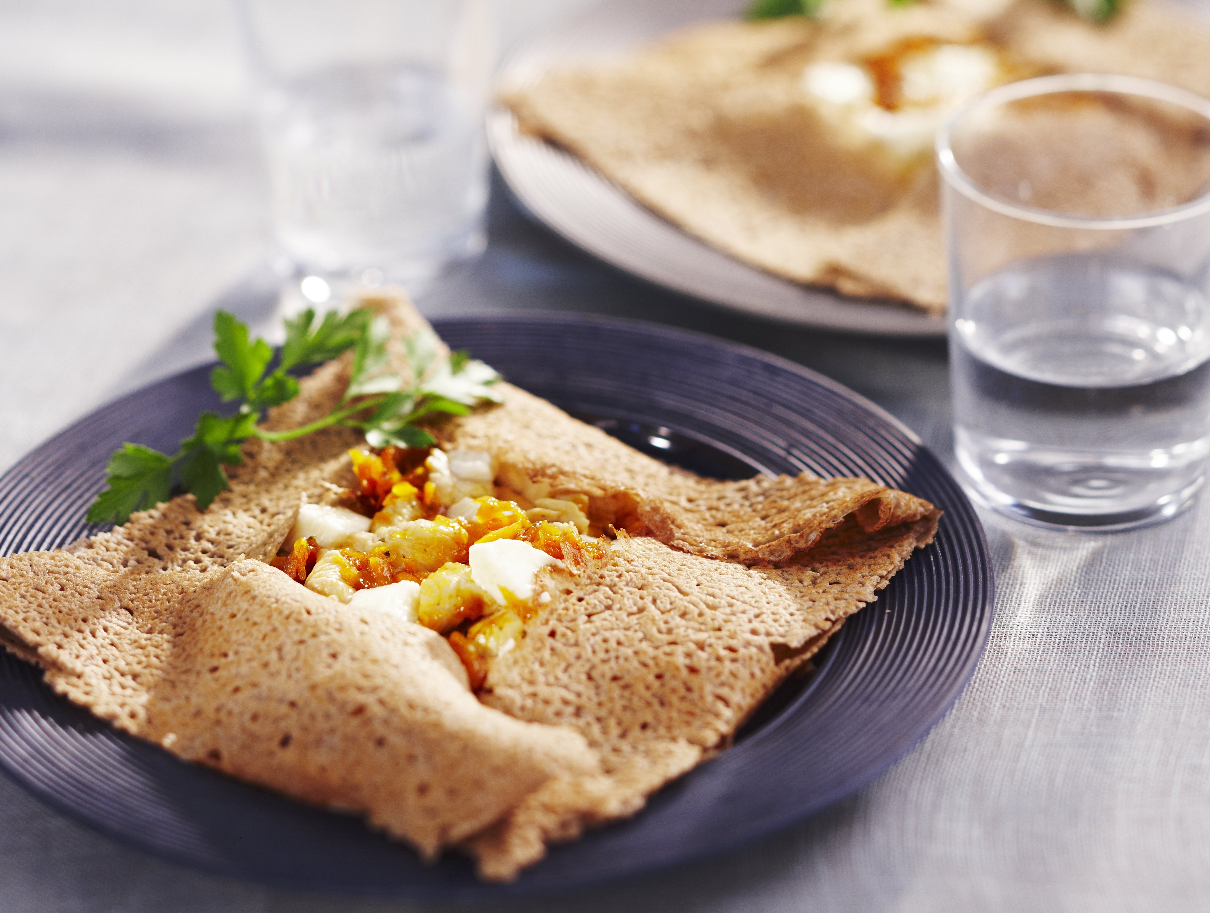 Crêpes dinde, carotte et mozzarella