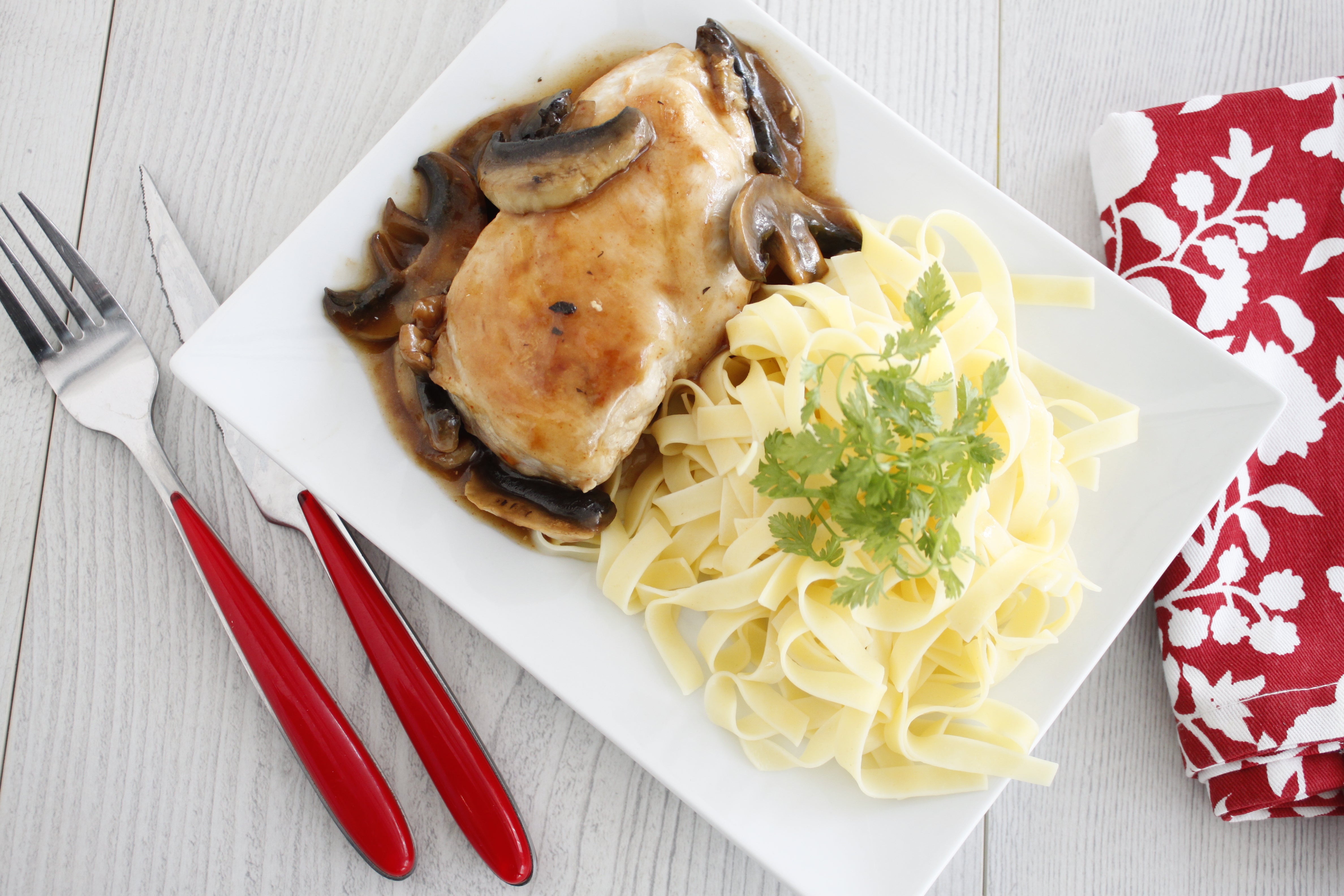 Escalopes de poulet aux champignons
