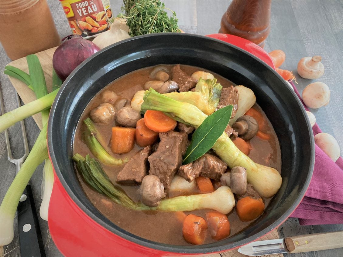 Boeuf bourguignon sans vin