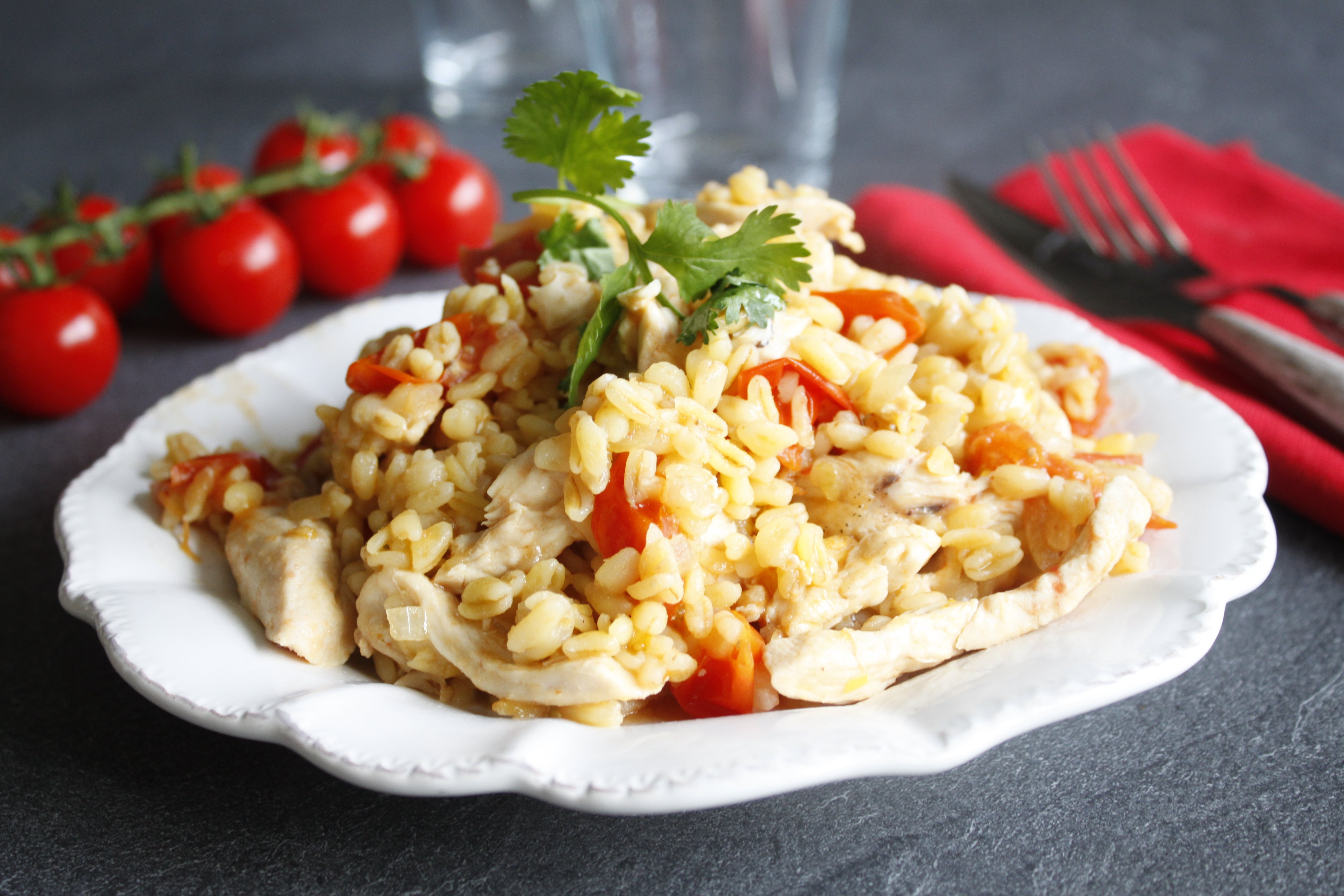 Blesotto aux tomates et poulet Bio media has been downloaded from content hub 202097985