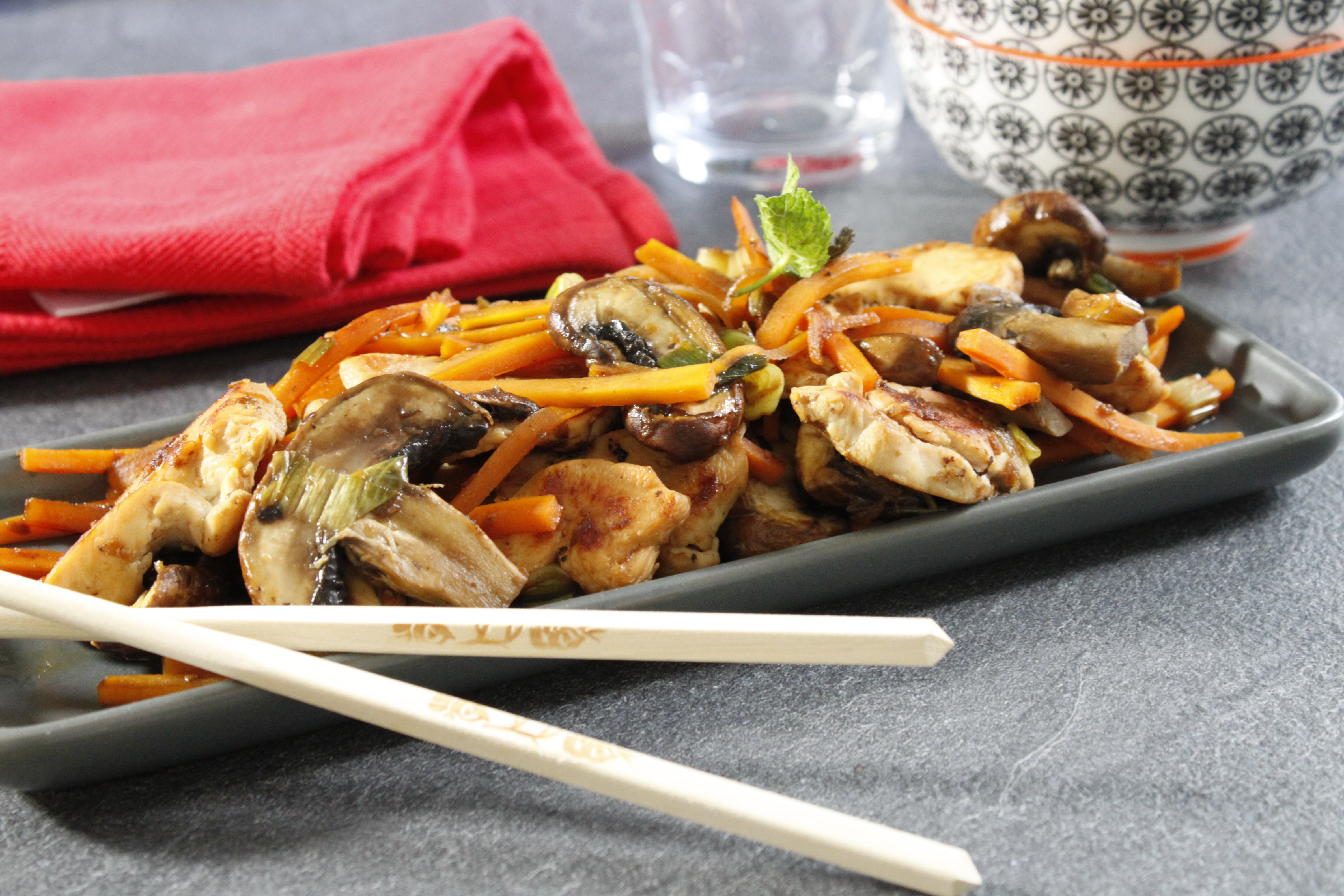 Poulet sauté aux champignons