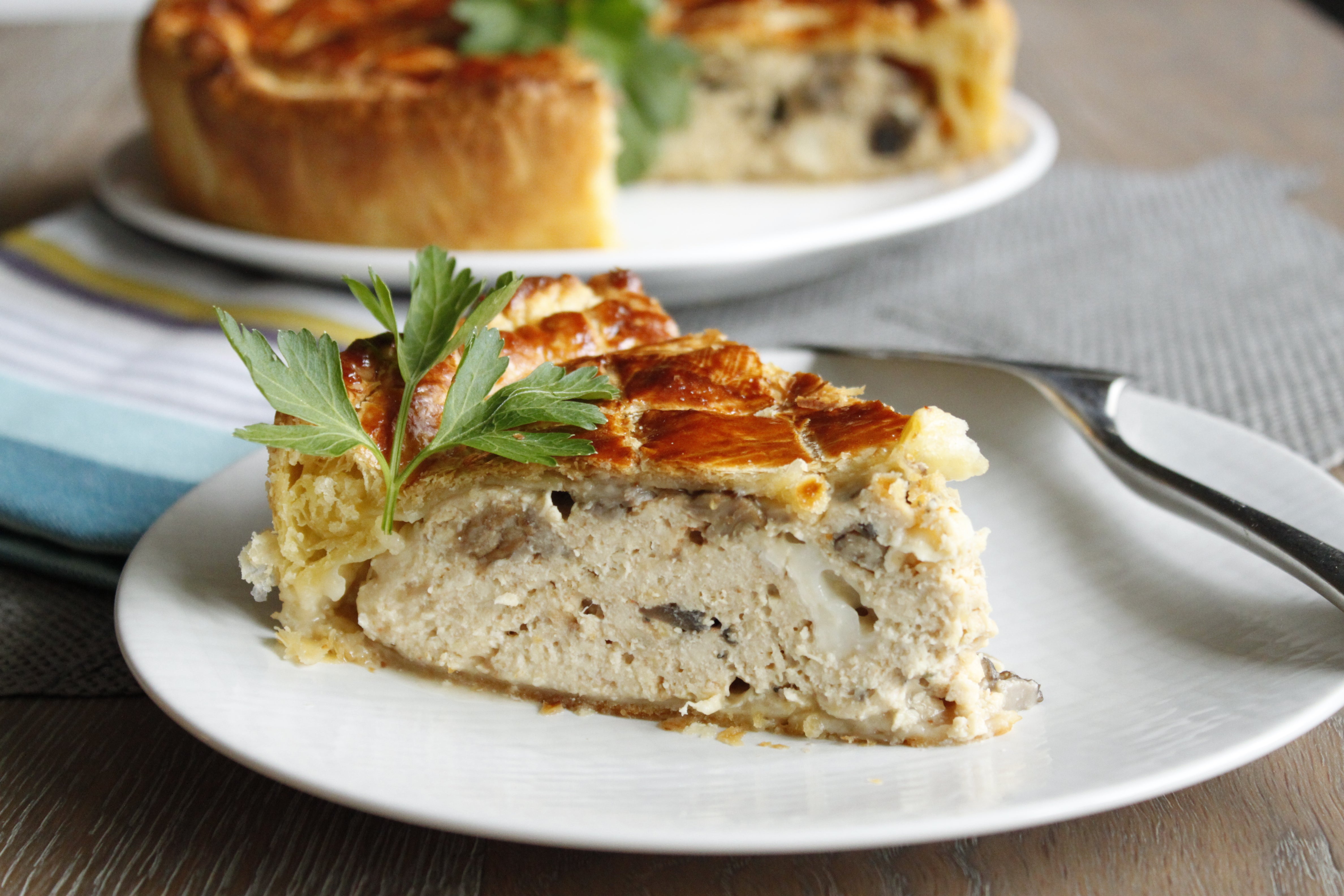 Tourte poulet champignons chèvre !