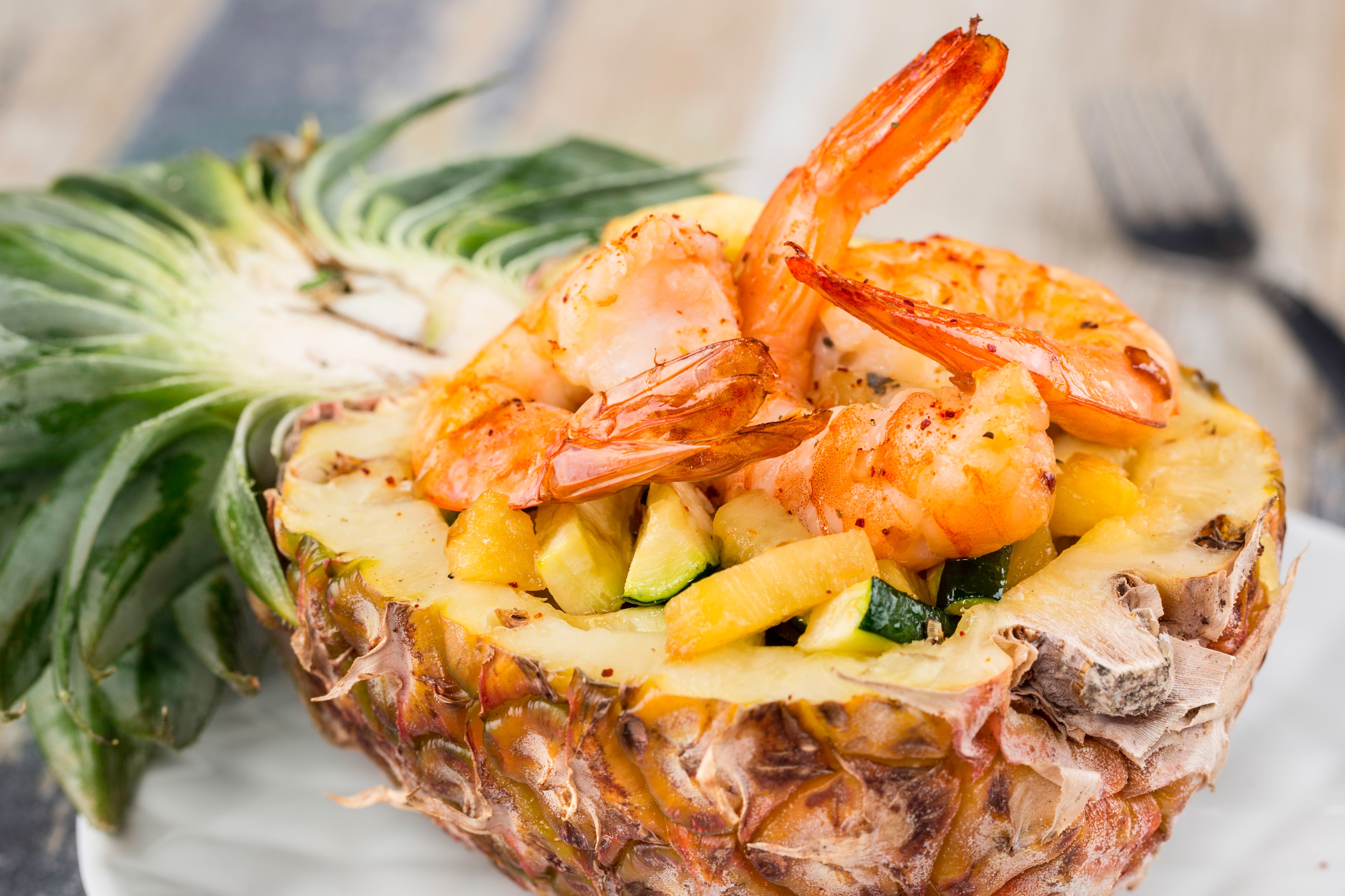 Wok de crevettes à l'ananas à l'Actifry